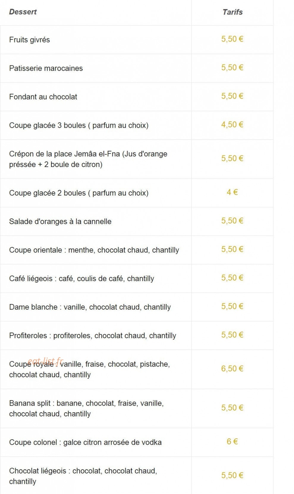 Le Marrakech — carte page 4