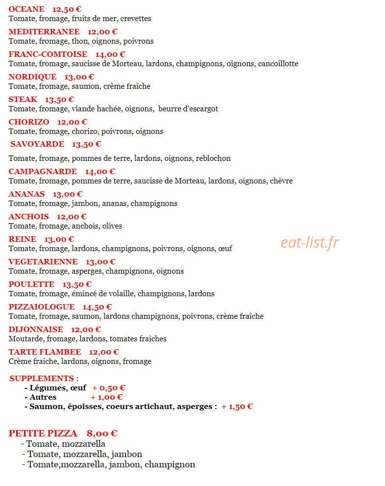 Le Pizzaiologue — carte page 2