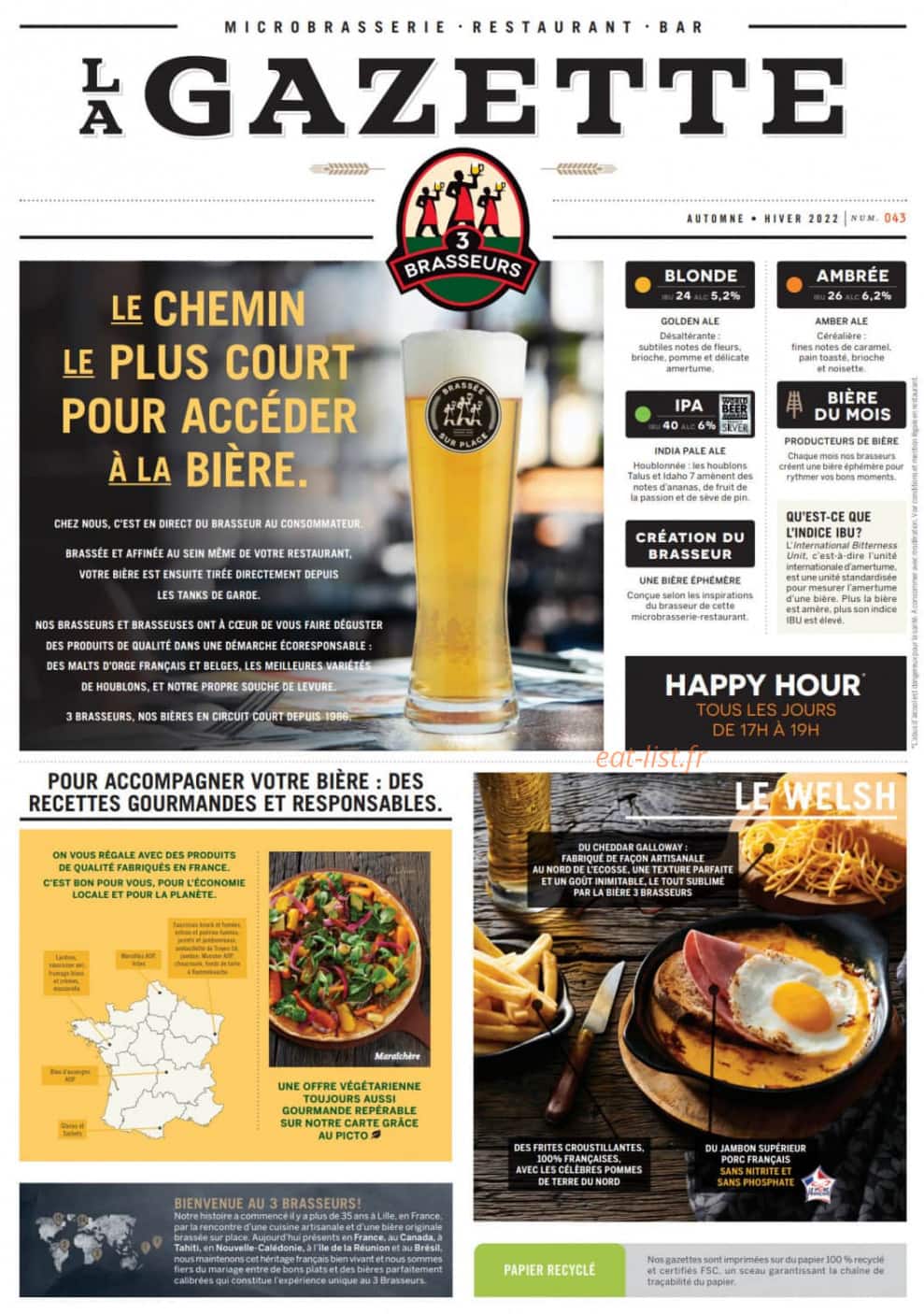 Les 3 Brasseurs — carte page 1