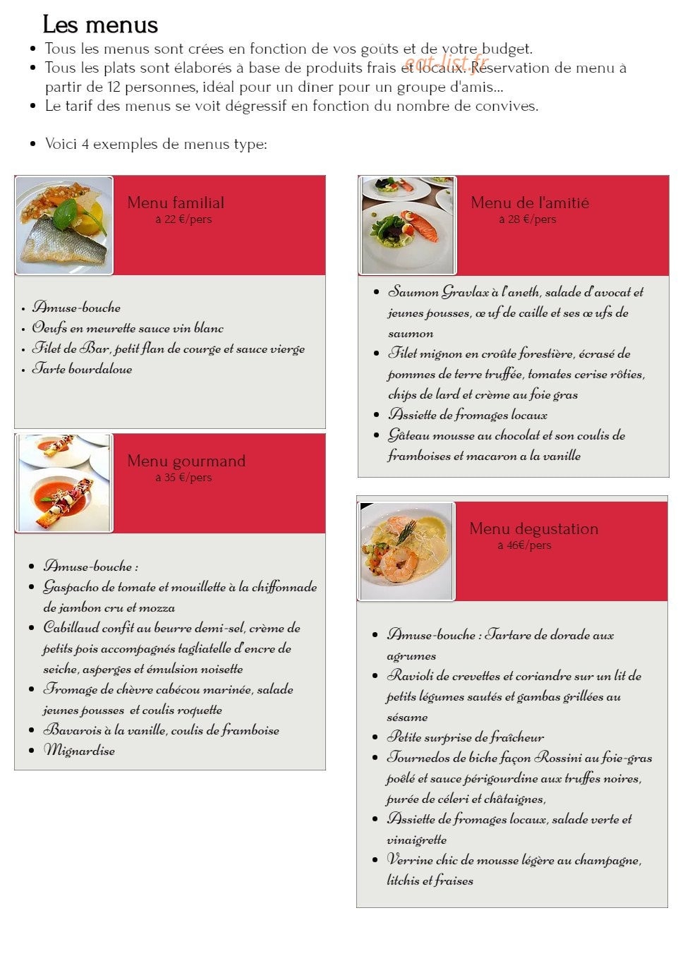 Les délices de Kristina — carte page 1