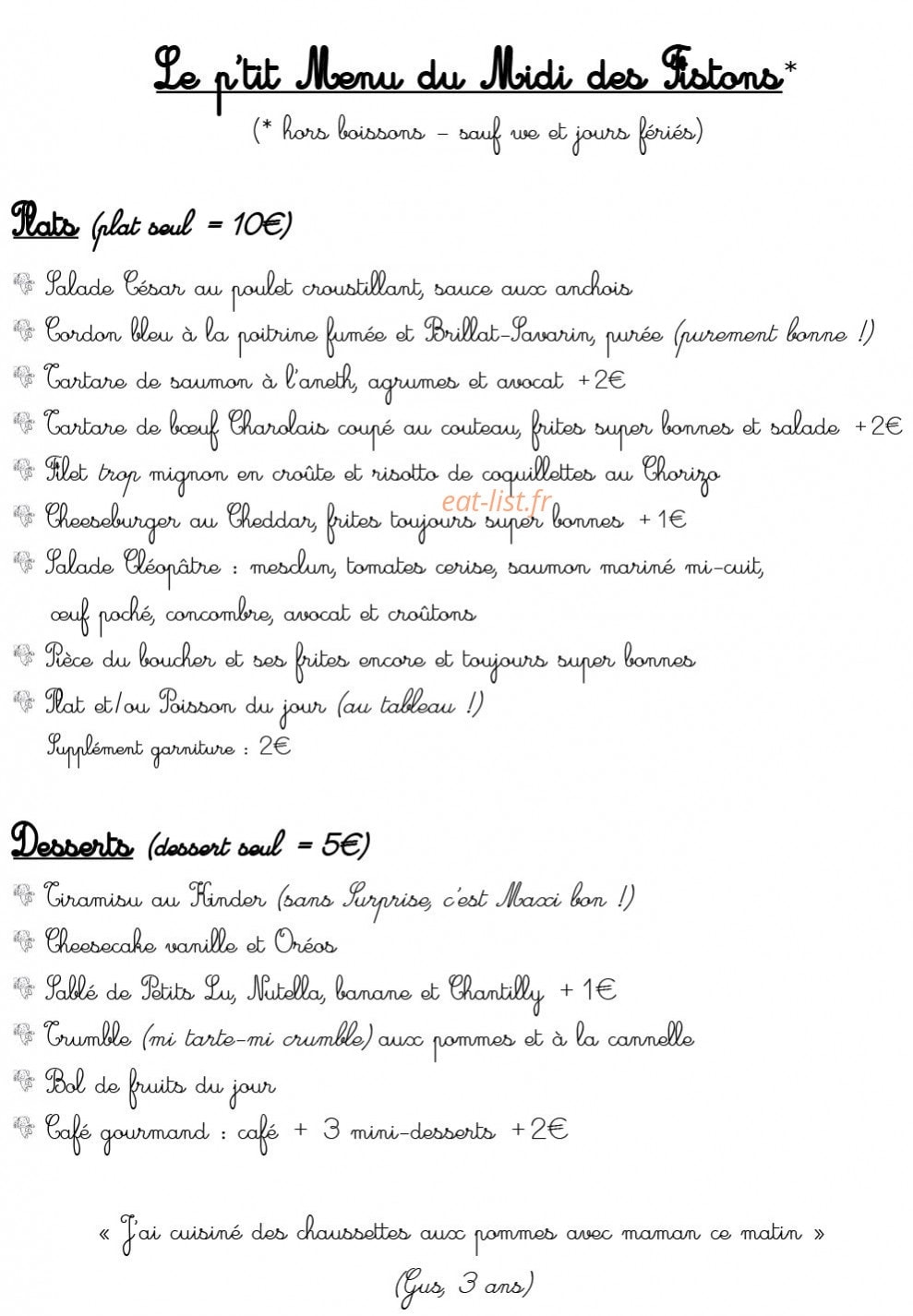 Les Fils à Maman — carte page 3