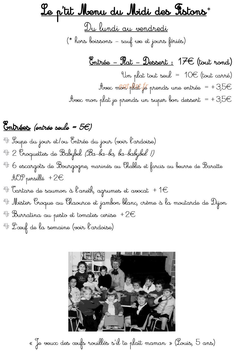 Les Fils à Maman à Dijon menu et photos