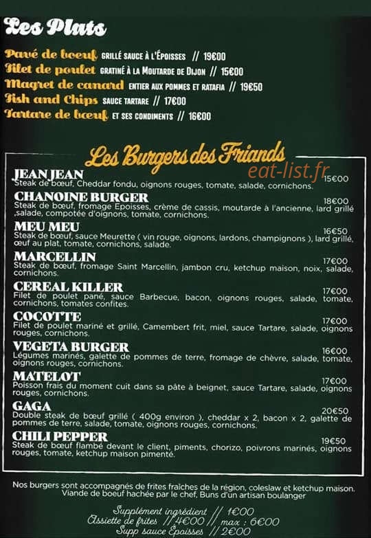 Les Friands disent — carte page 2