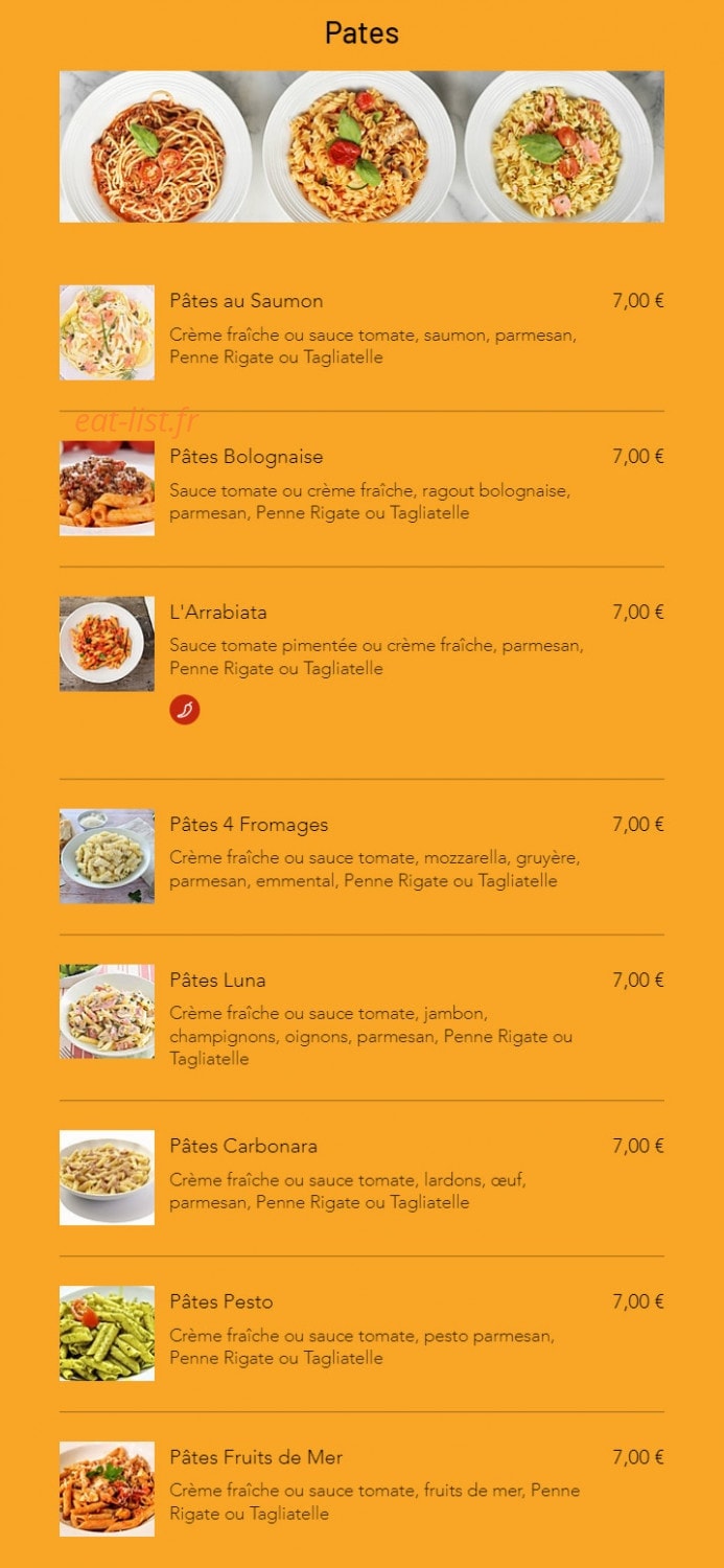 Luna pizza — carte page 11