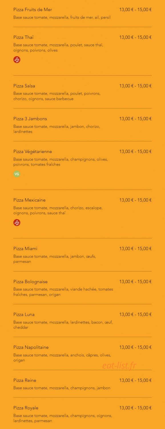 Luna pizza — carte page 2