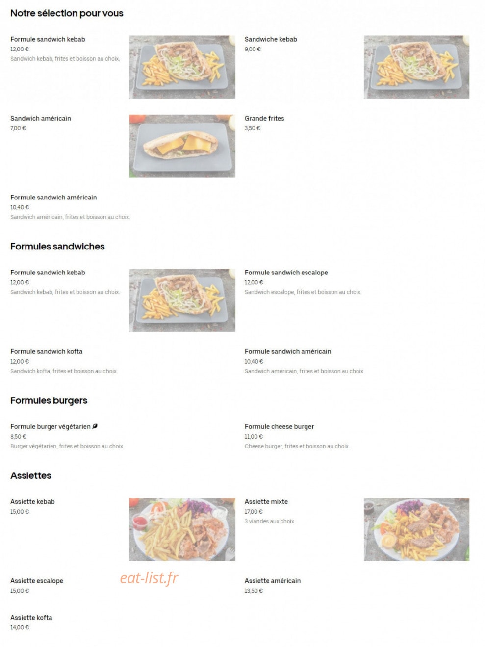 Lycée Kebab — carte page 1