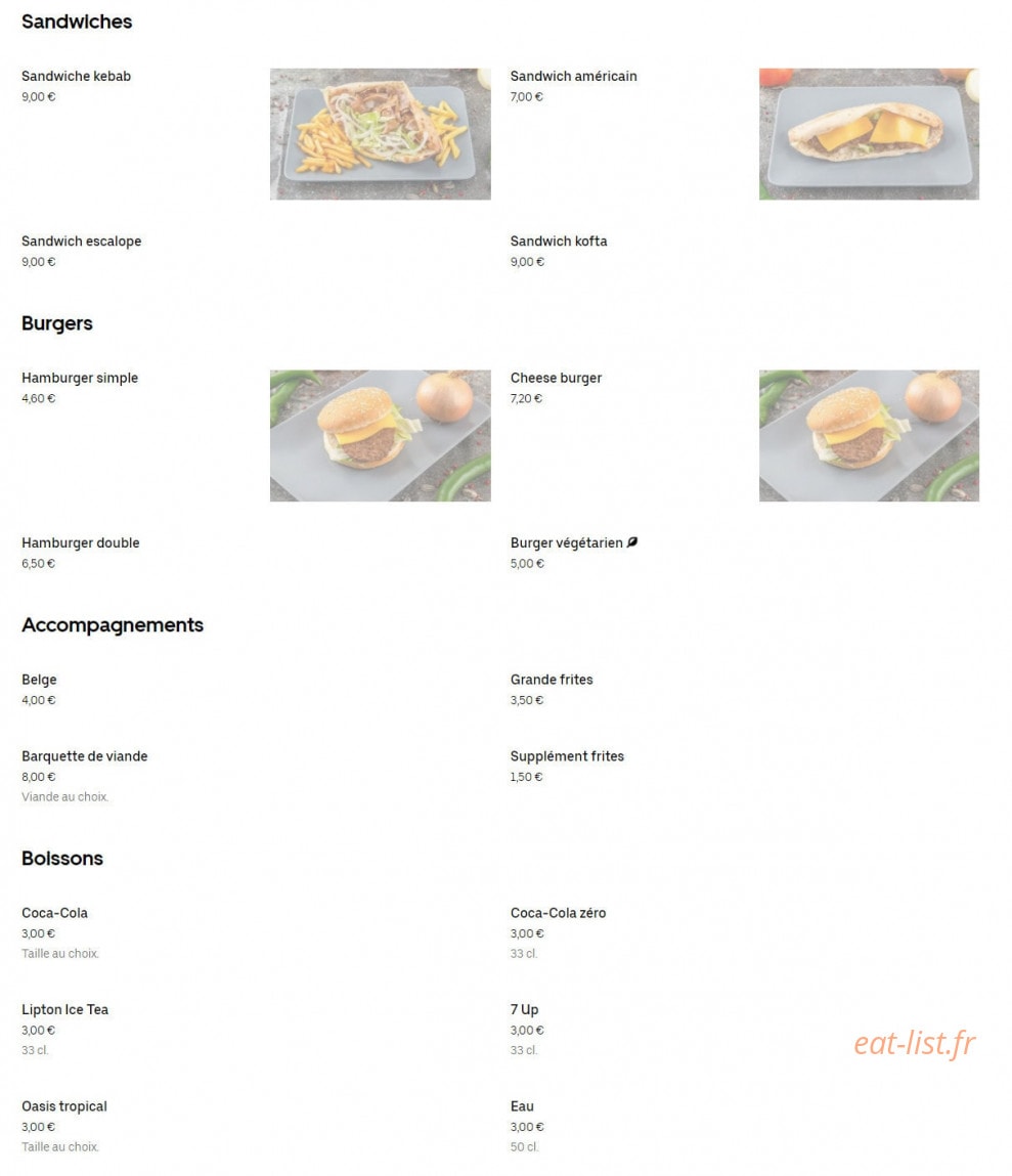 Lycée Kebab — carte page 2