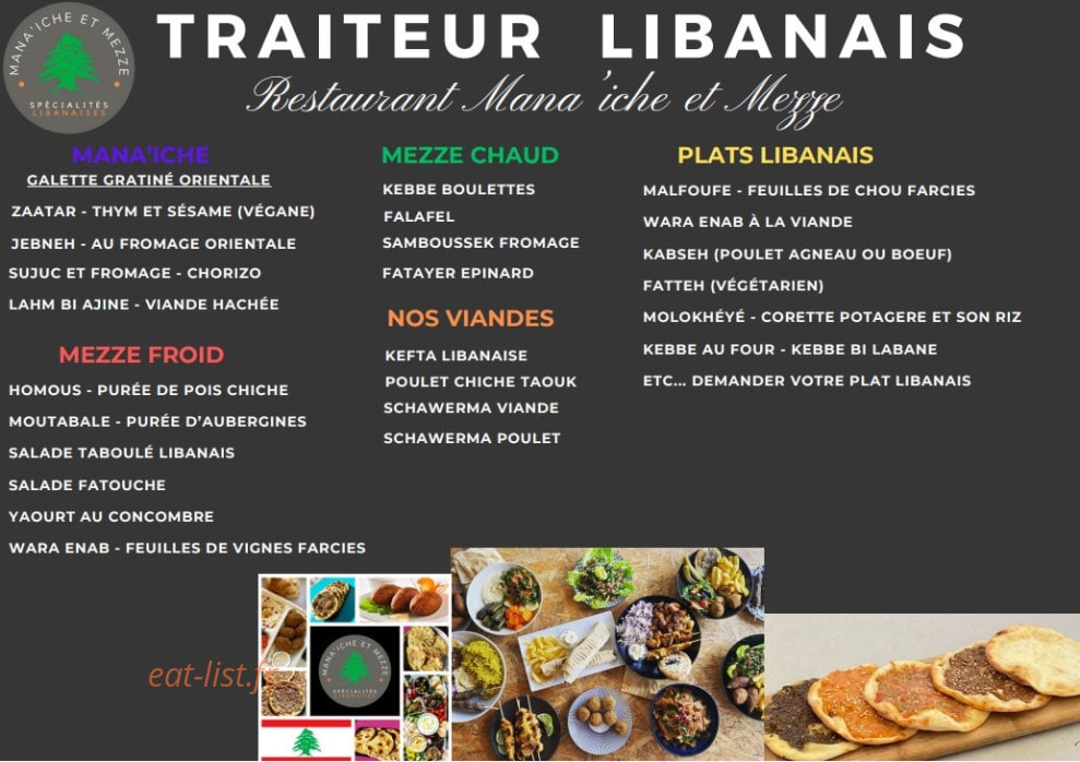 Mana'iche et Mezze — carte page 1