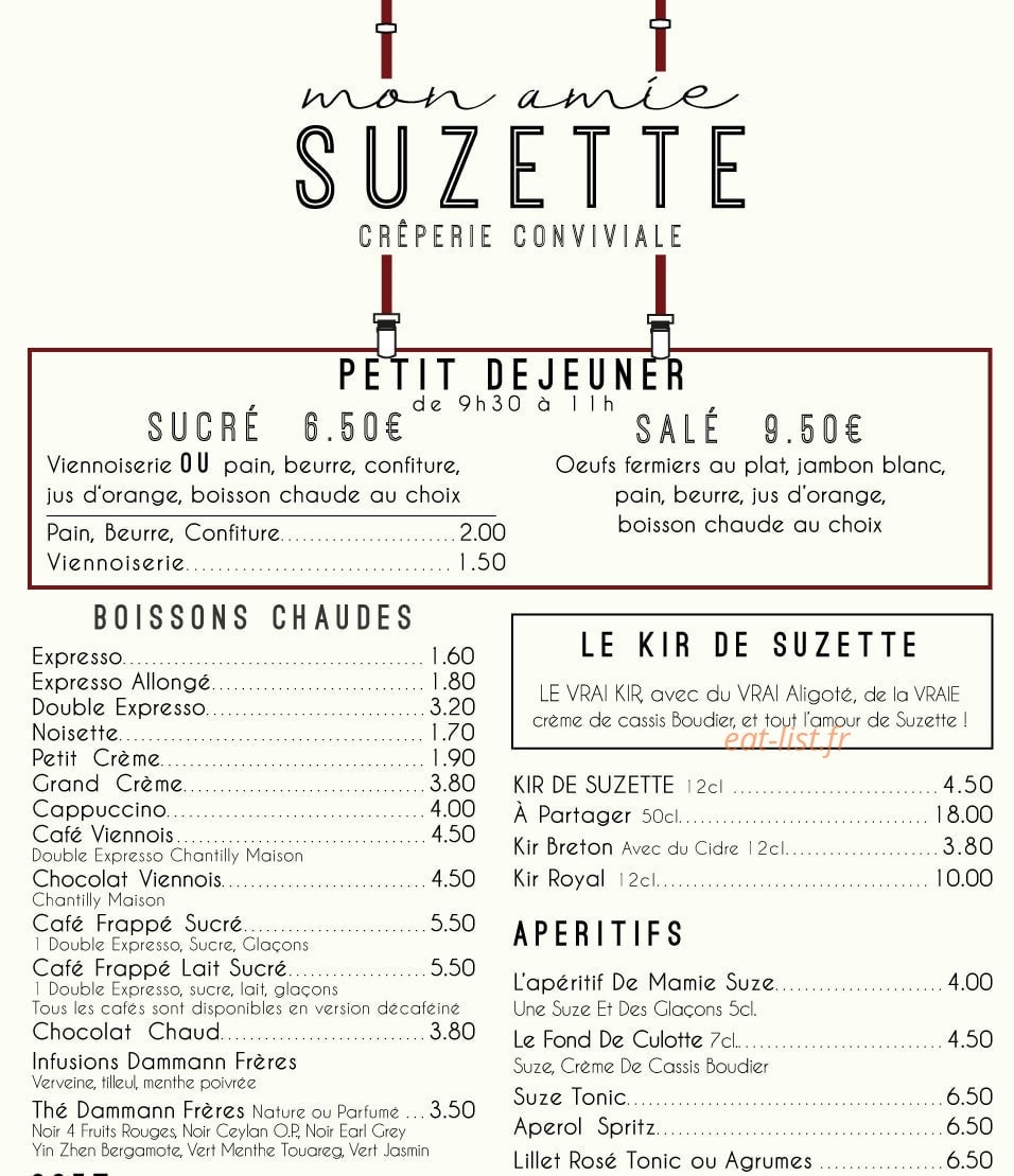Mon Amie Suzette — carte page 2