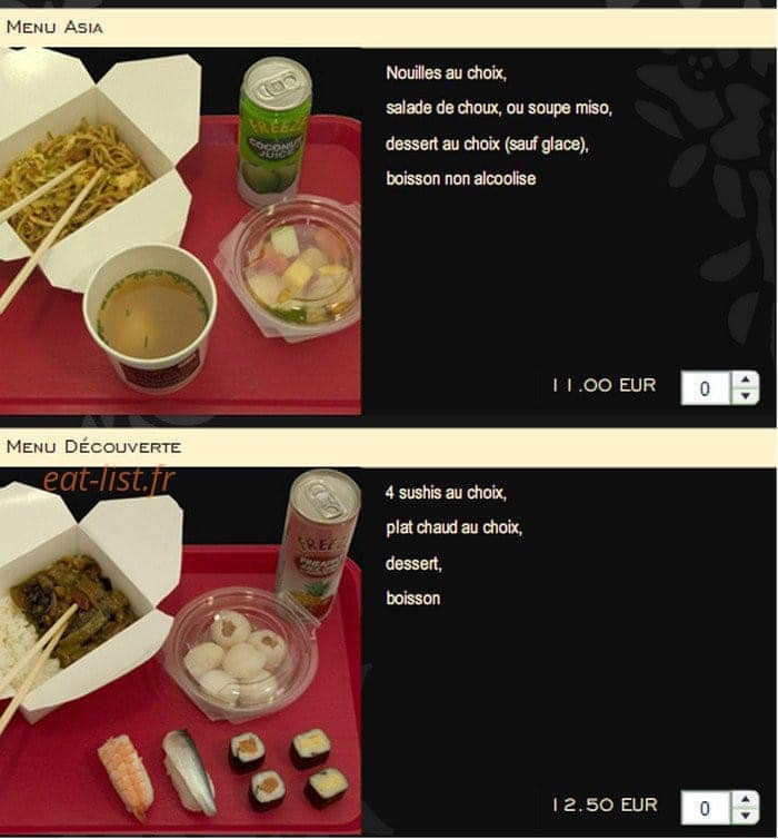Mon sushi — carte page 1