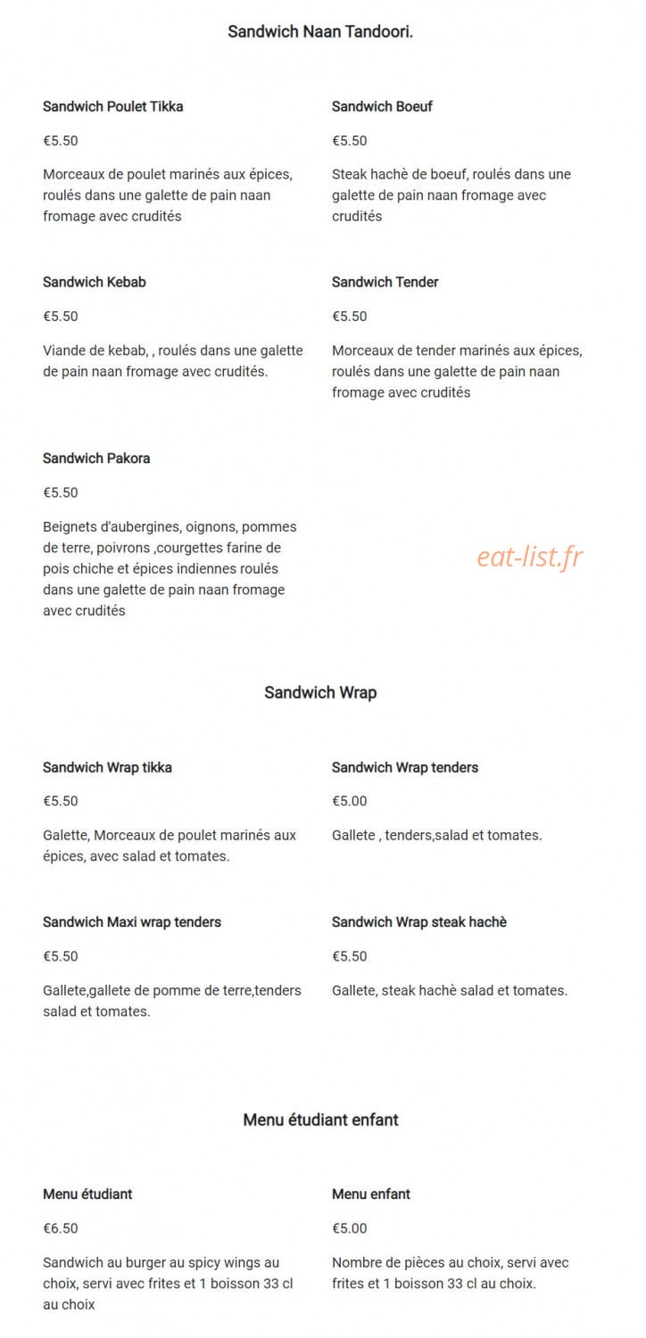 My Spicy Hut — carte page 2
