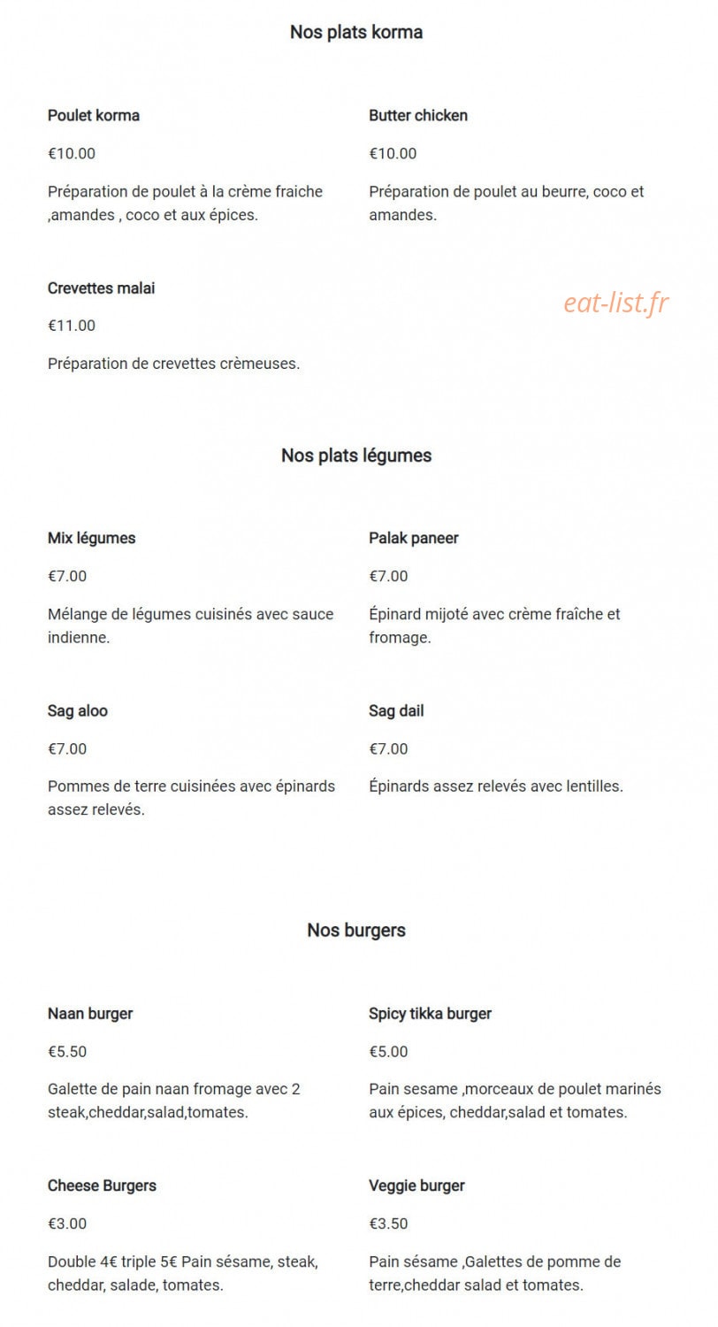 My Spicy Hut — carte page 4