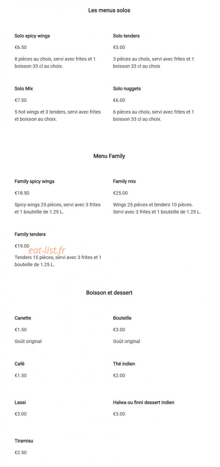 My Spicy Hut — carte page 5