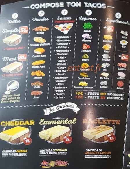 My tacos — carte page 1