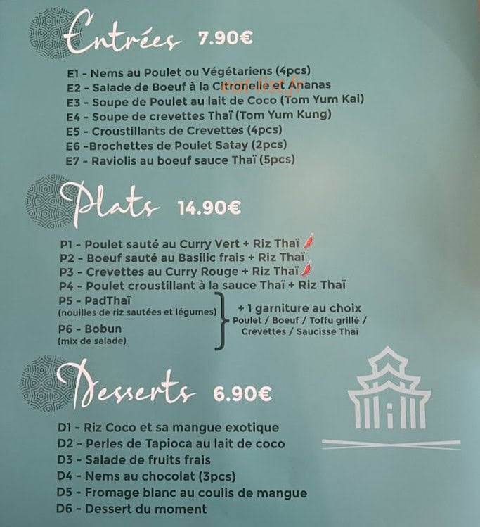 My Thaï — carte page 2