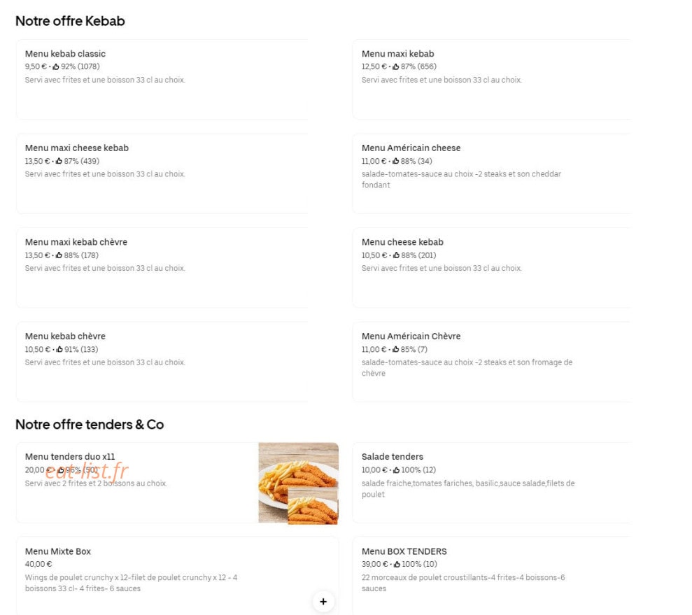 N'kebab — carte page 2