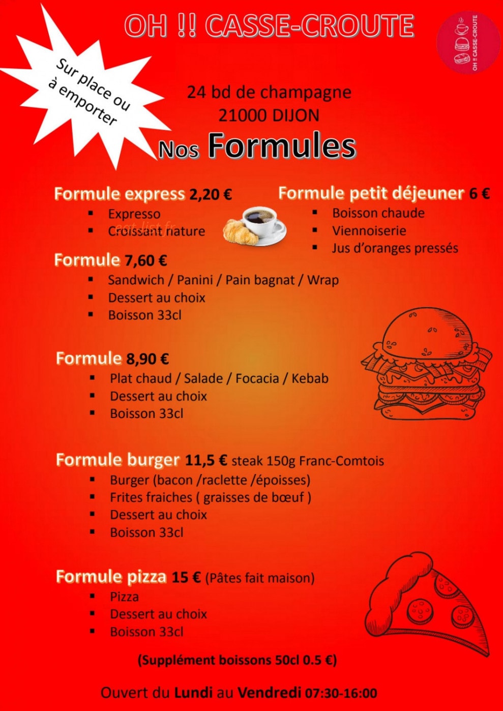 OH!! Casse-croûte — carte page 1