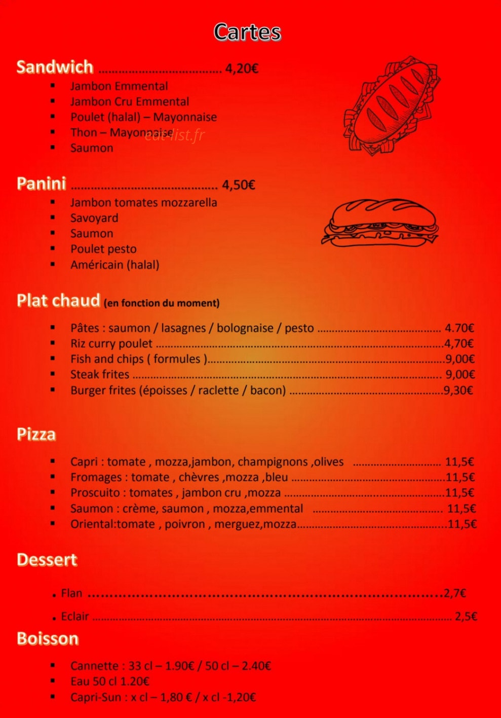 OH!! Casse-croûte — carte page 2