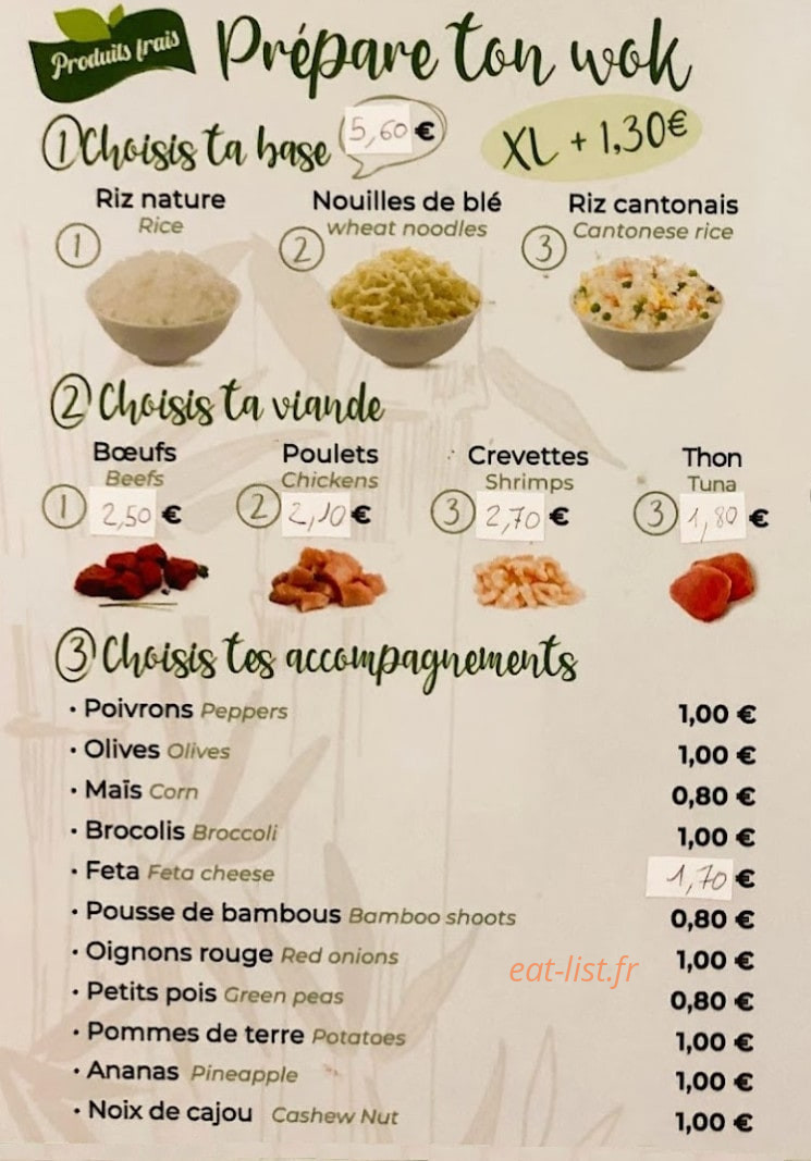Ok Wok — carte page 1