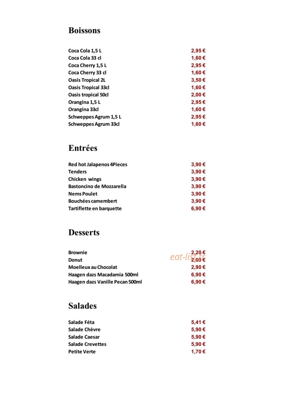 Pizz'n Go — carte page 2