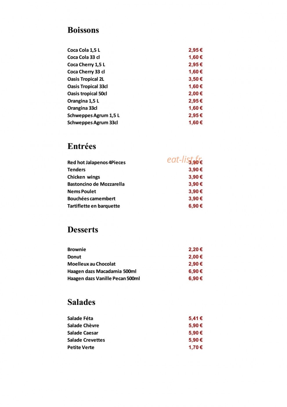 Pizz'n Go — carte page 2