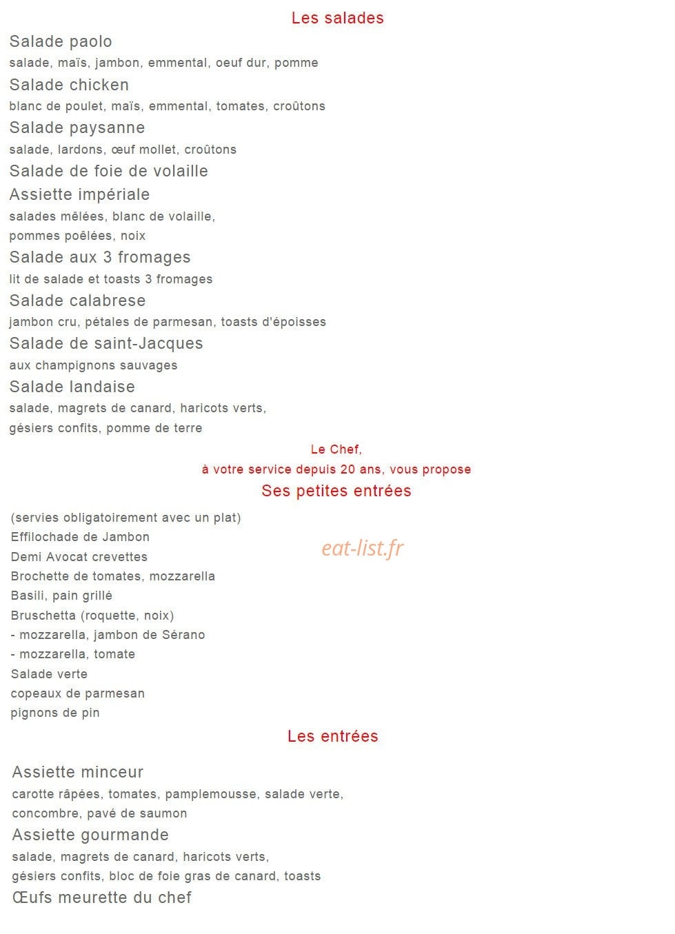 Pizza Paolo — carte page 3
