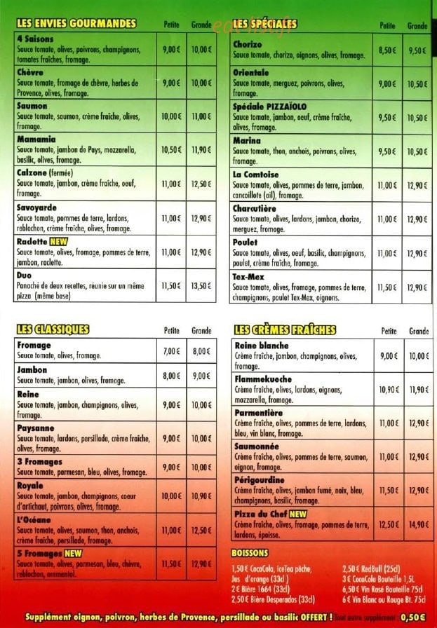 Pizzavenir — carte page 3
