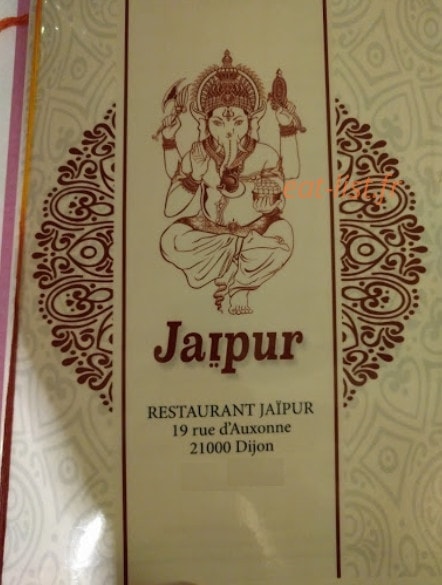 Restaurant Jaipur — carte page 1