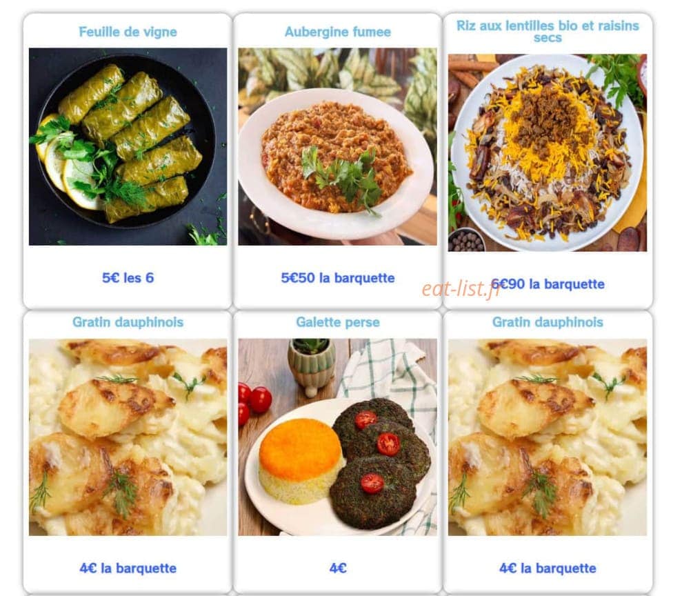 Rôtisserie Nilamin — carte page 1