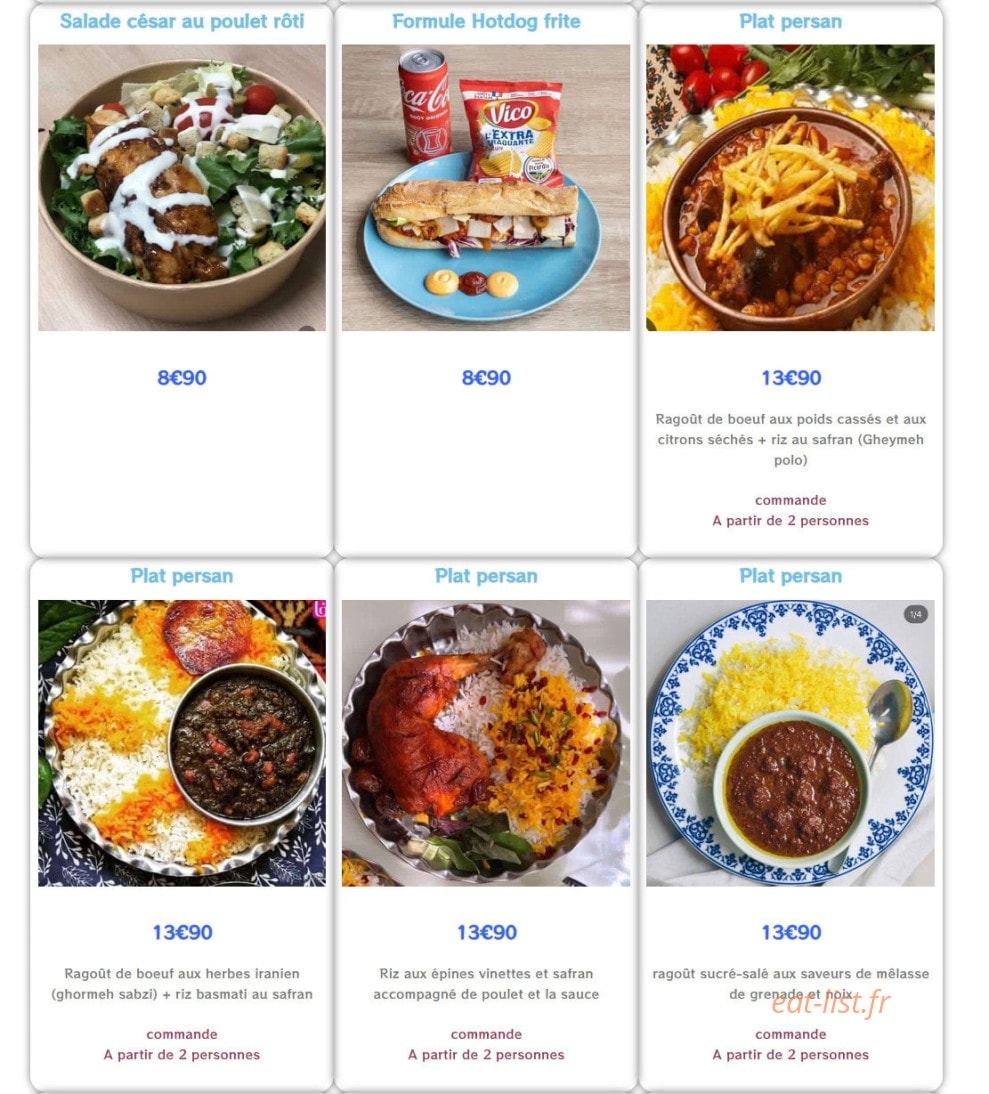 Rôtisserie Nilamin — carte page 2