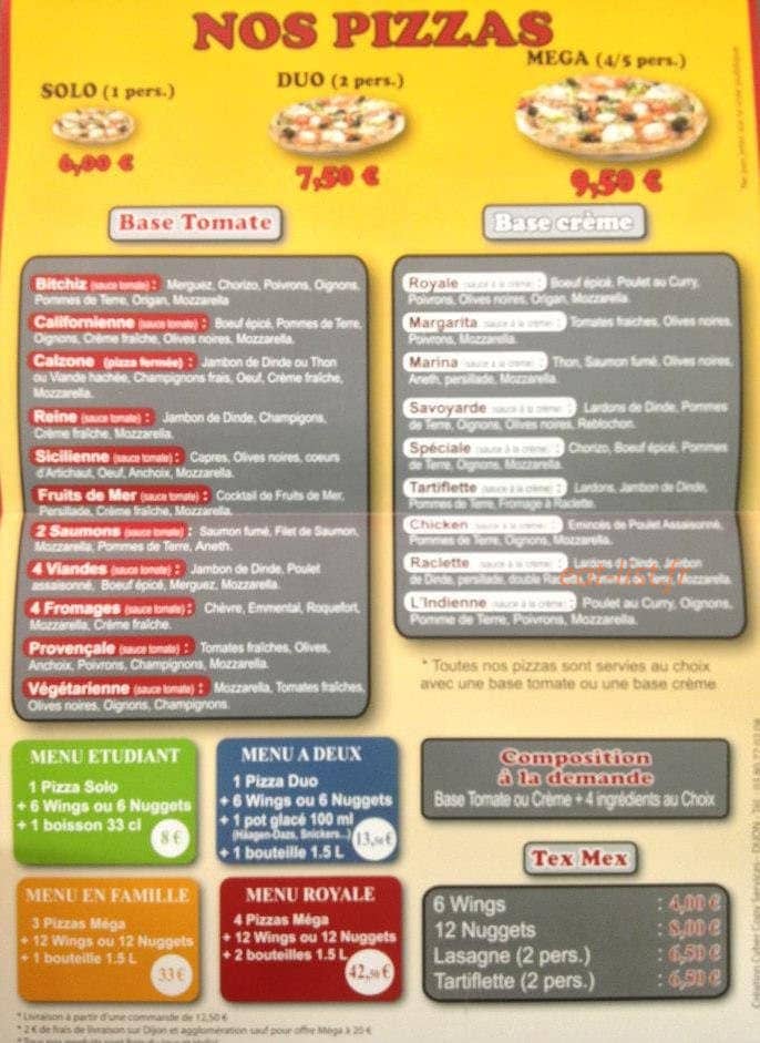 Royale pizza — carte page 2