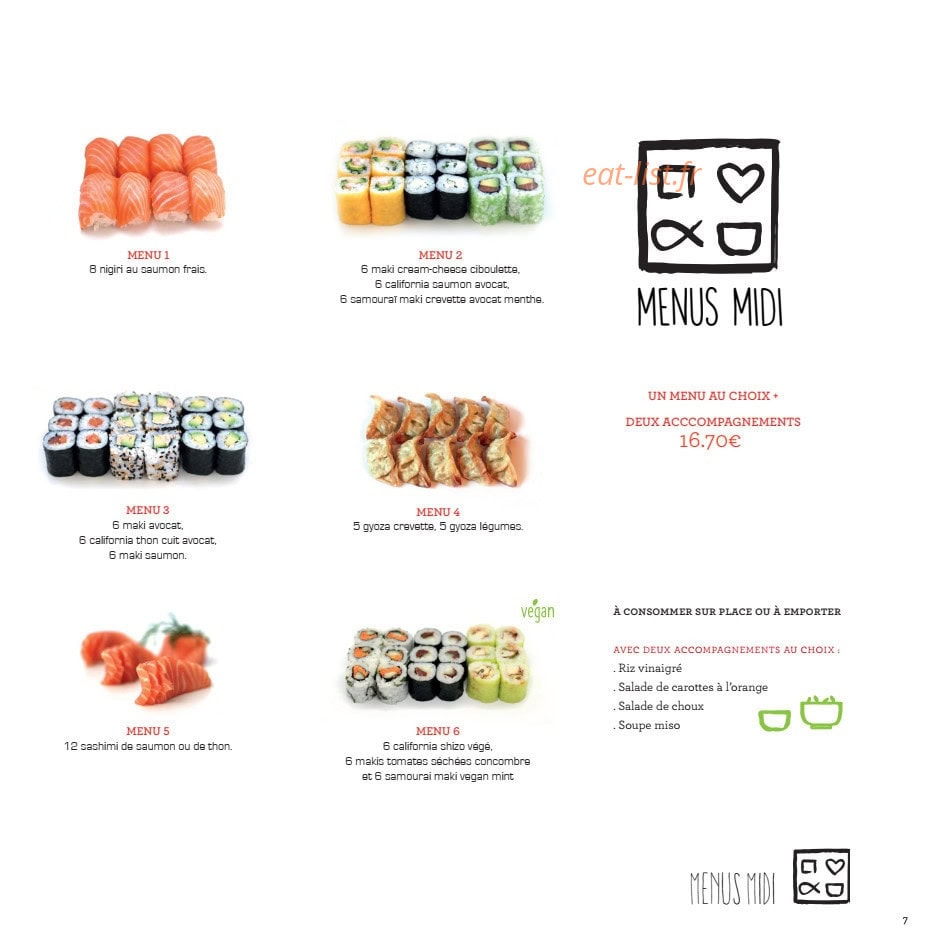 Samouraï Sushis — carte page 8
