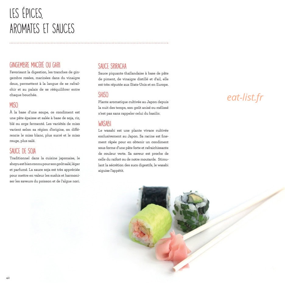 Samouraï Sushis — carte page 37