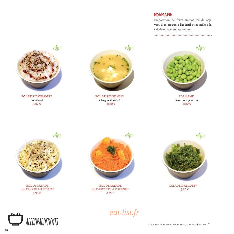 Samouraï Sushis — carte page 36