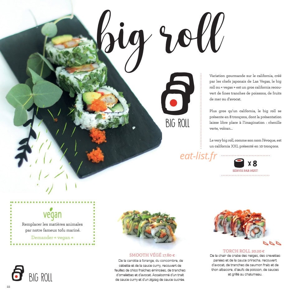 Samouraï Sushis — carte page 23