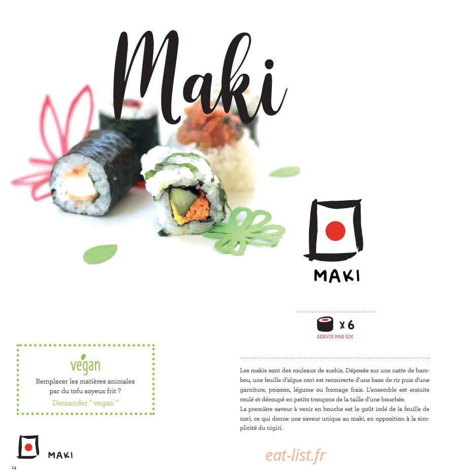 Samouraï Sushis — carte page 15