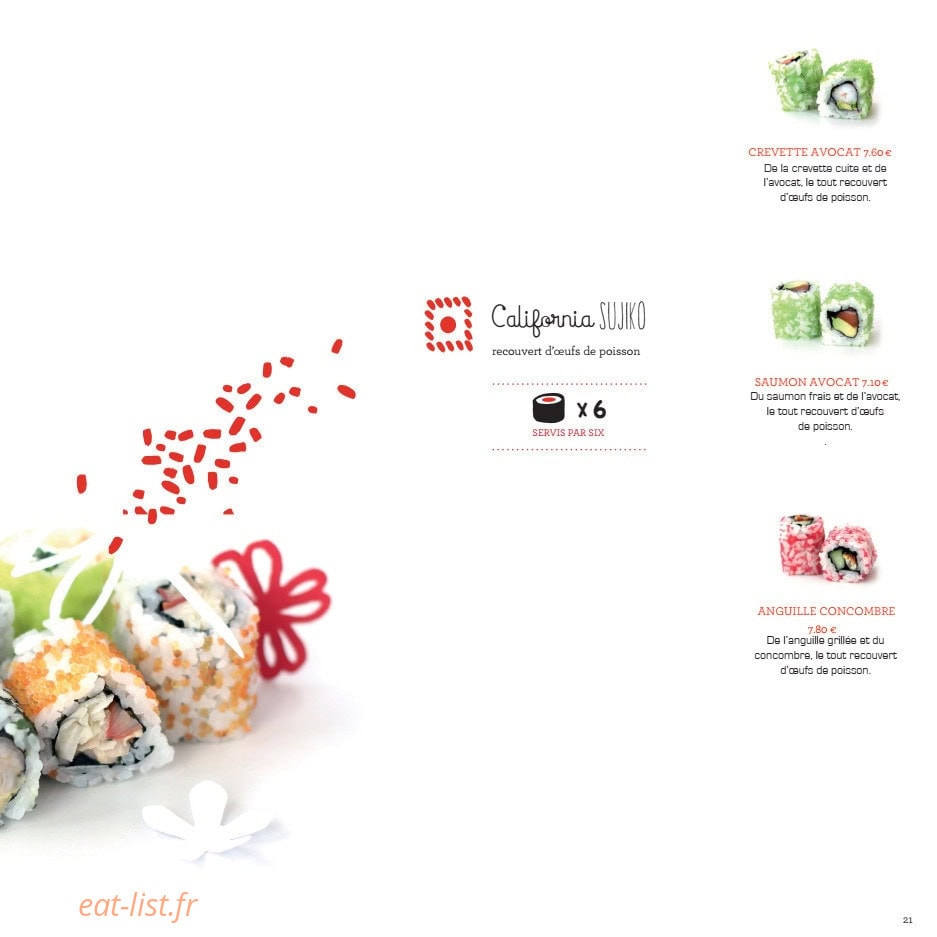 Samouraï Sushis — carte page 22