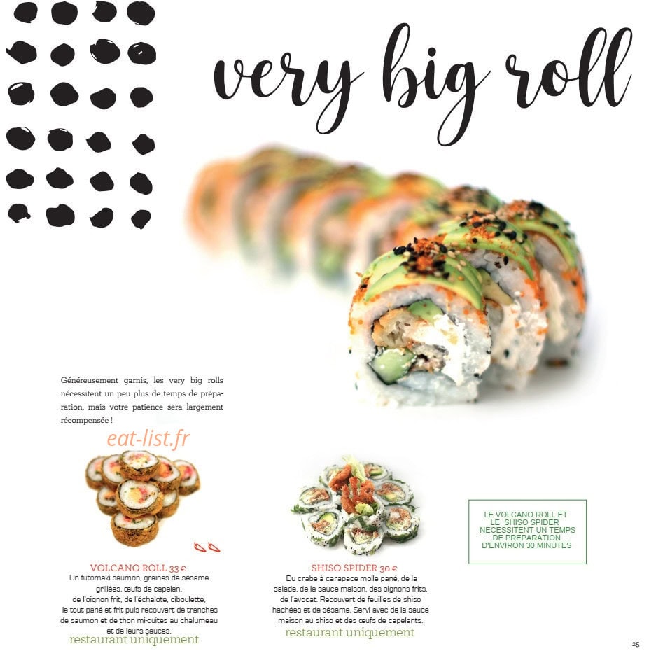 Samouraï Sushis — carte page 25