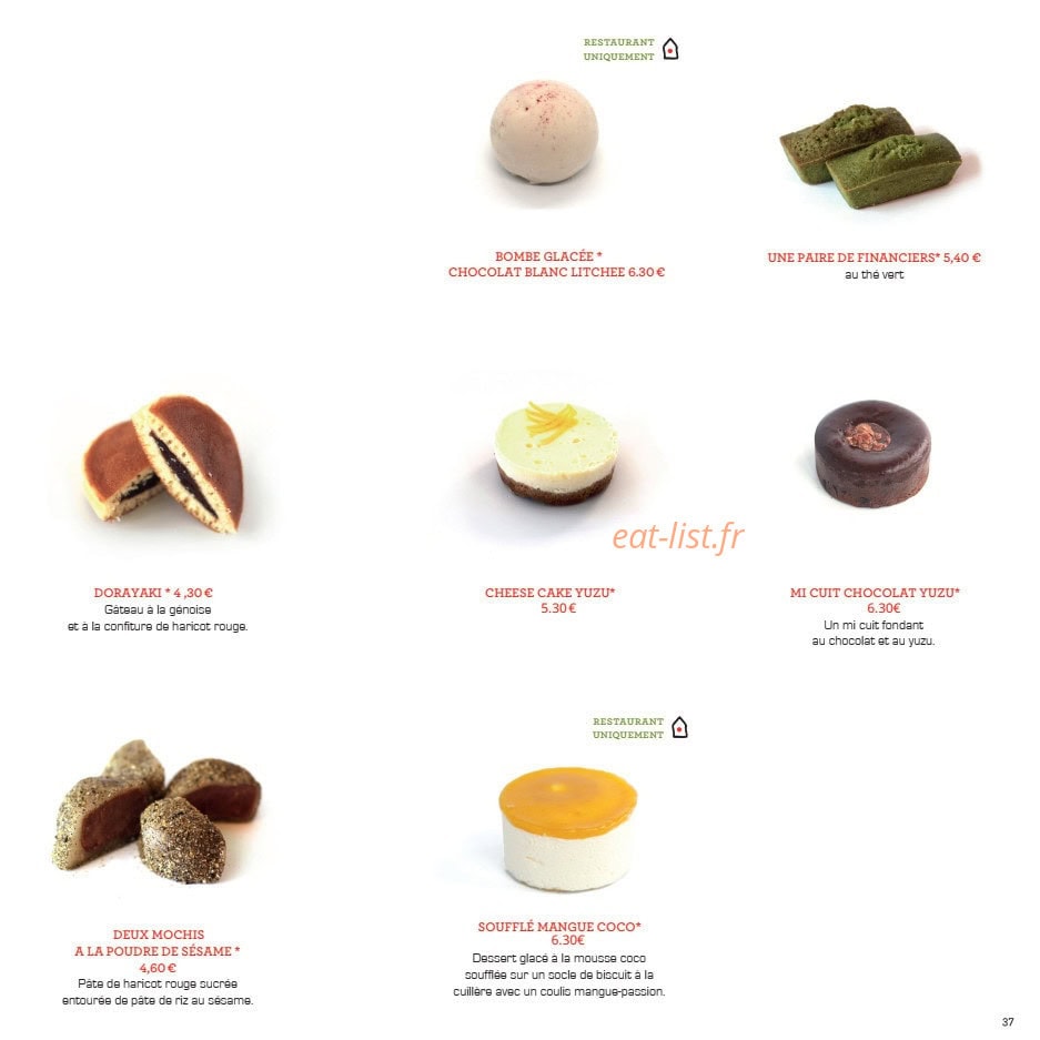 Samouraï Sushis — carte page 42