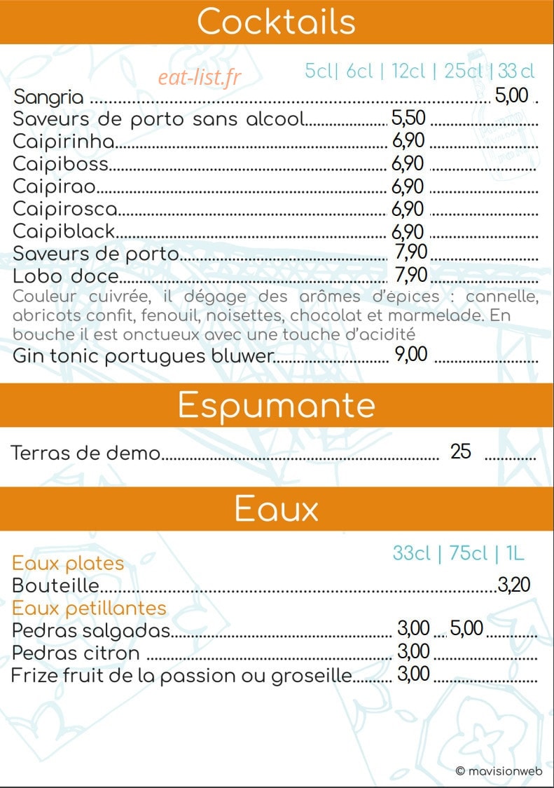 Saveurs de Porto — carte page 10