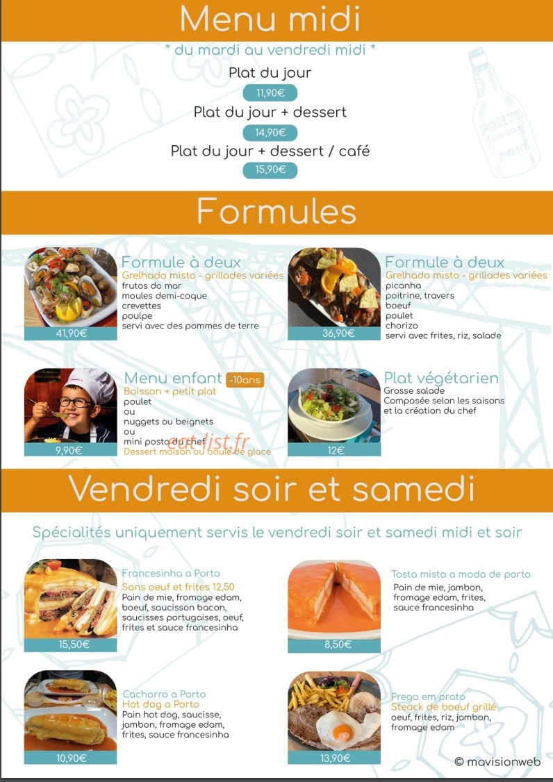 Saveurs de Porto — carte page 3