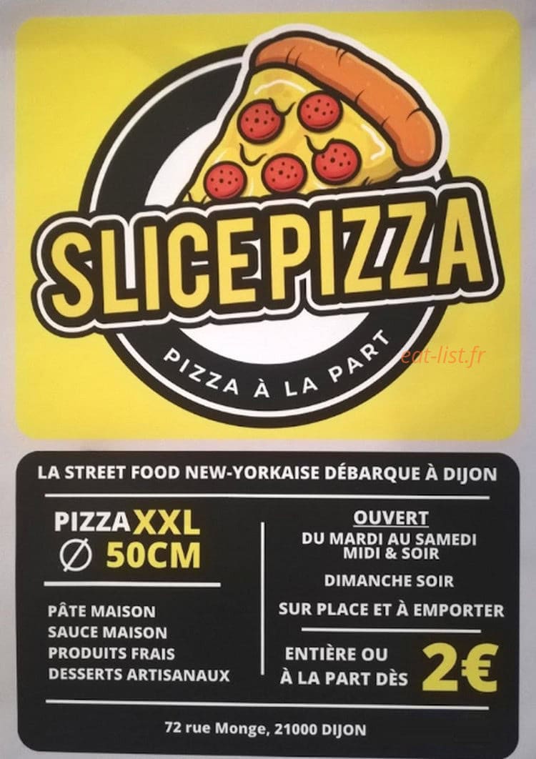 Slice Pizza — carte page 1