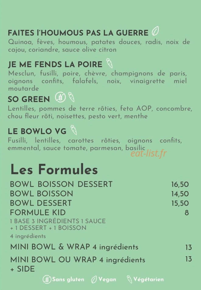 So Lunch — carte page 2