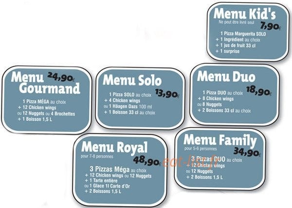 Staff Pizza — carte page 1