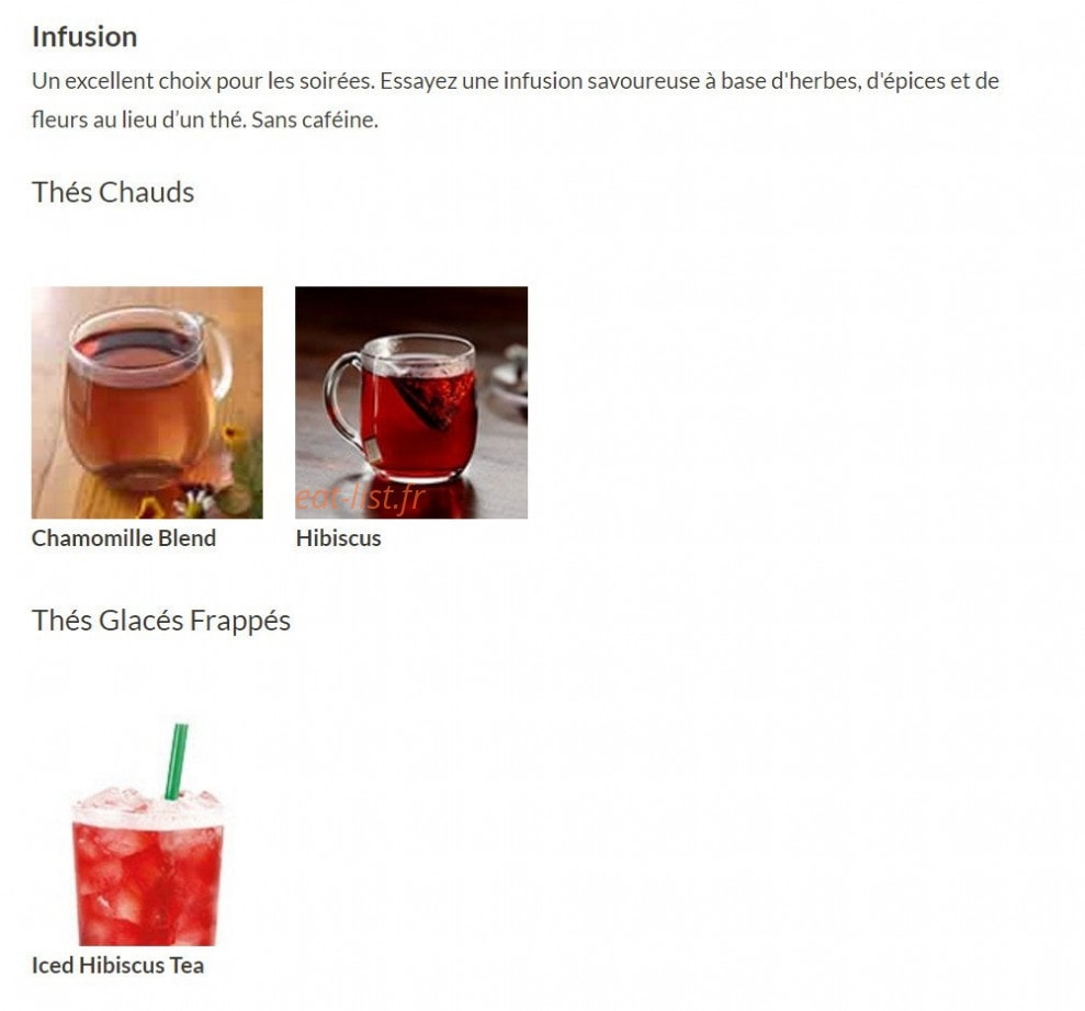 Starbucks coffee — carte page 8