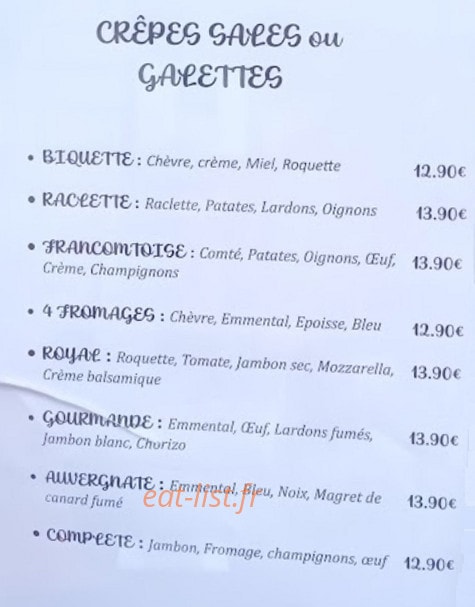 Sucré Salé — carte page 1