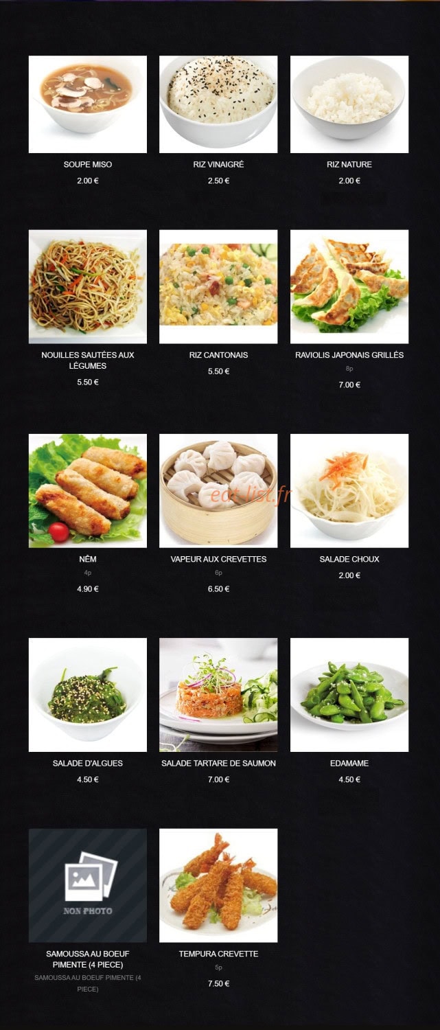 Sushi King — carte page 1