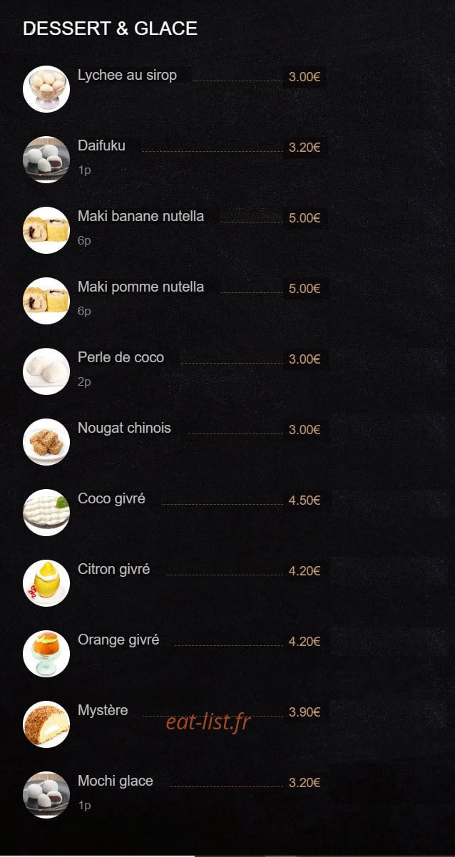 Sushi King — carte page 23