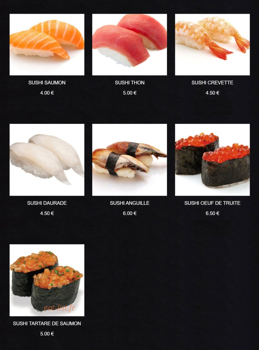 Sushi King — carte page 12
