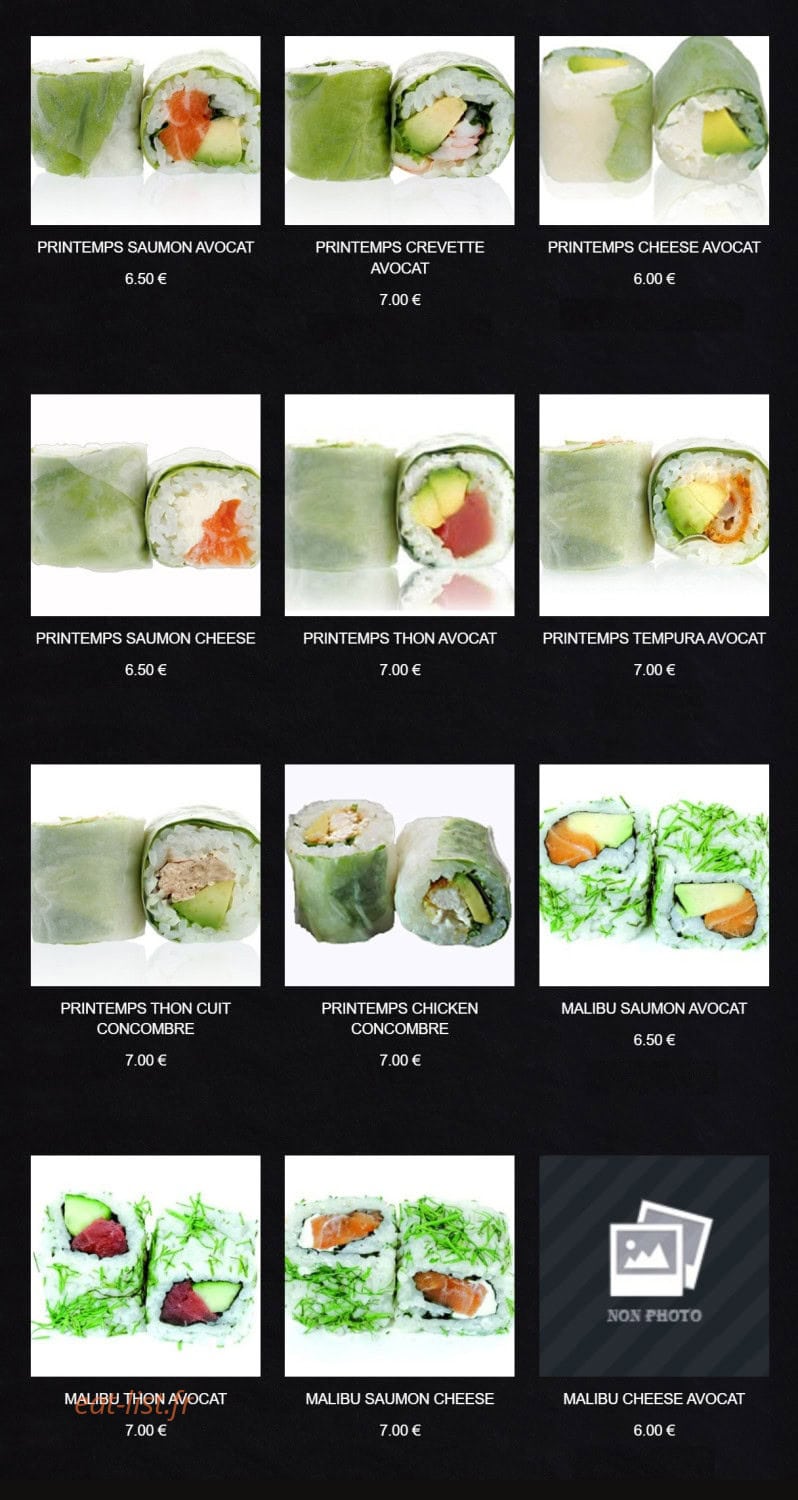 Sushi King — carte page 8